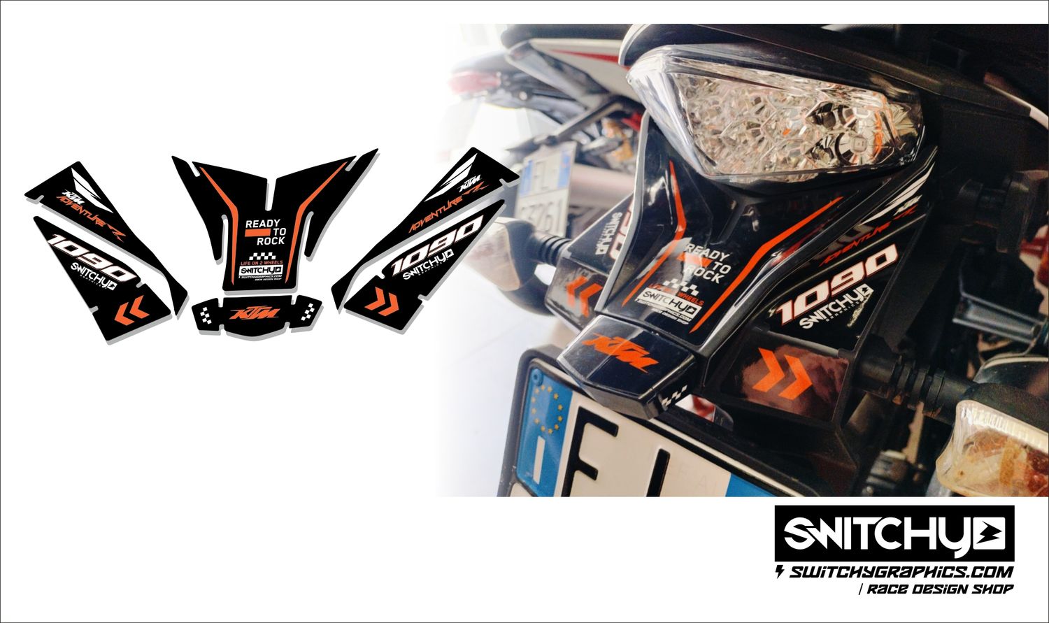 COMPATIBLE TAIL SECTION STICKERS FOR KTM 1090 ADVENTURE R 2017 - 2019