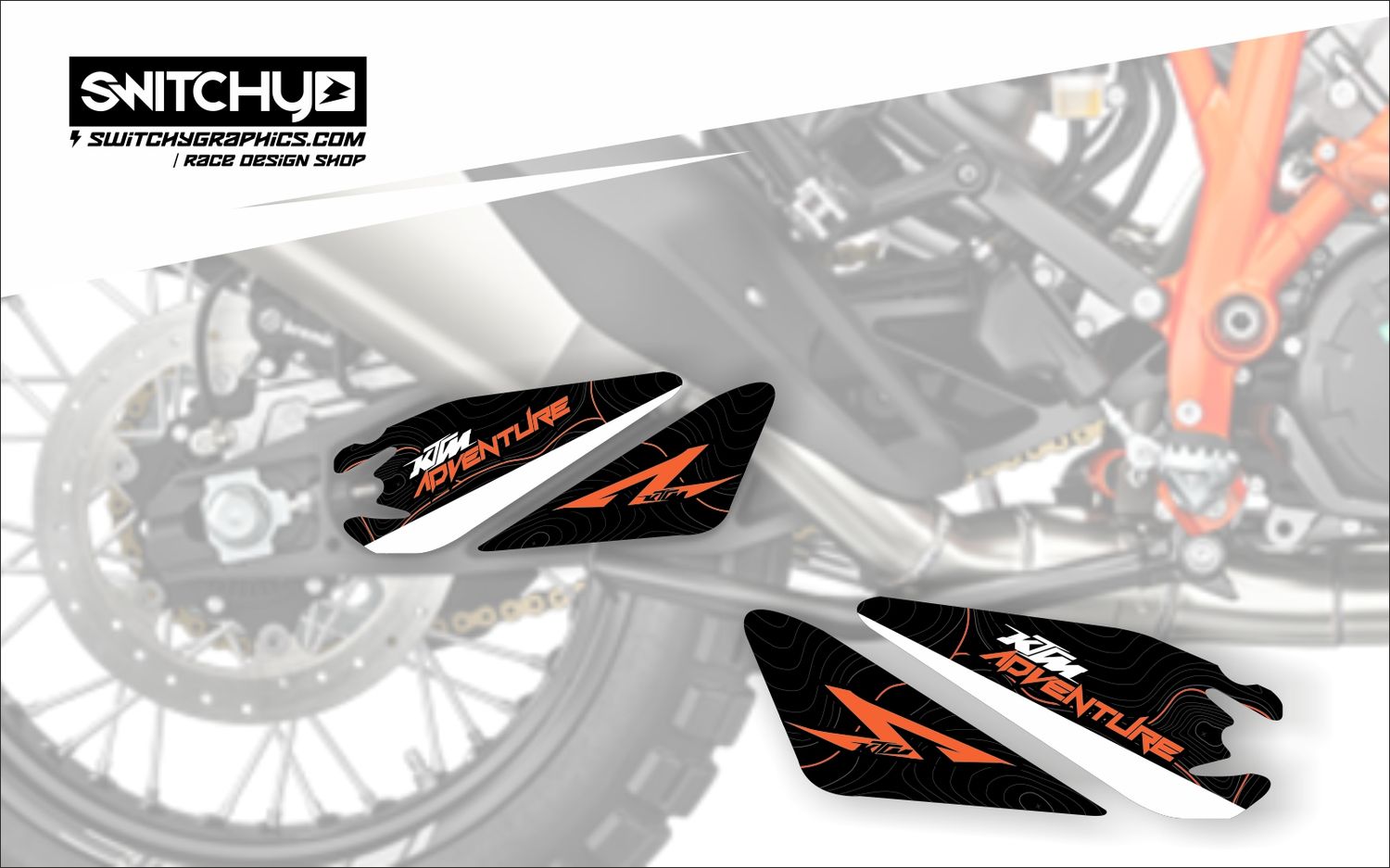 COMPATIBLE SWINGARM STICKERS FOR KTM 1090 ADVENTURE R 2017 - 2019