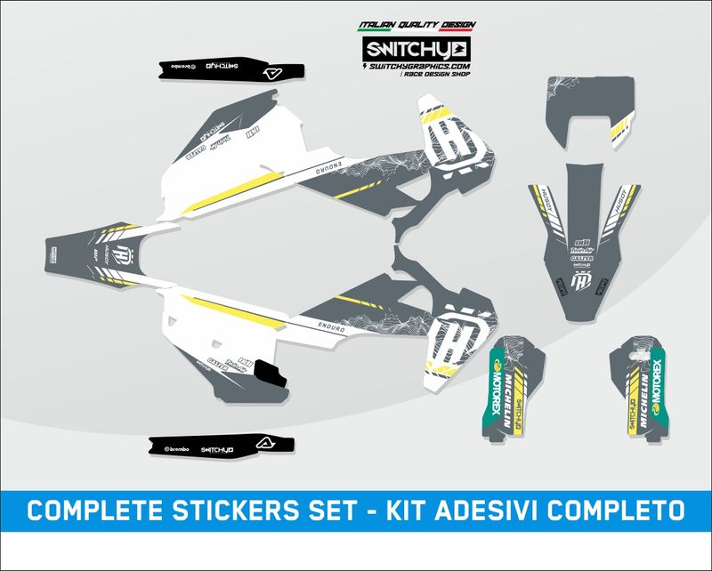 KIT GRAFICHE HUSQVARNA TE FE 150 250 300 350 450- GREY