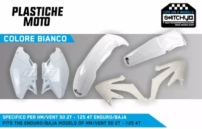 KIT PLASTICHE HM 50 - 125 4t e VENT bianco - ENDURO BAJA