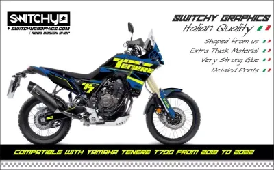 KIT GRAFICHE YAMAHA TENERE T7 - 2019 2024 - T7 RAW BW