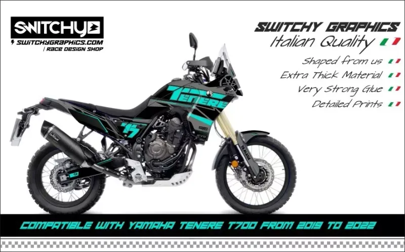 KIT GRAFICHE YAMAHA TENERE T7 - 2019 2024 - T7 RAW TEAL