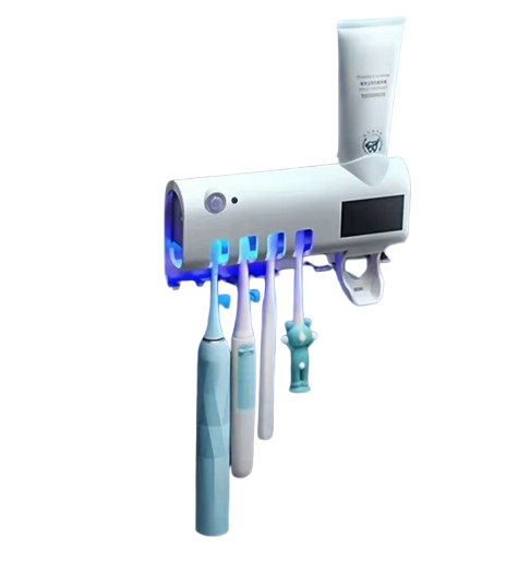Portaspazzolino multifunzionale induzione sterilizzazione UV dentifricio automatico supporto per spremitura spazzolino elettrico