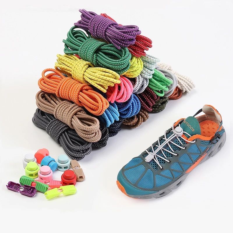 B&Q No-Tie Elastic Lock Shoe Laces – For Sneakers, Boots, Kids, Adults – One Size Fits All