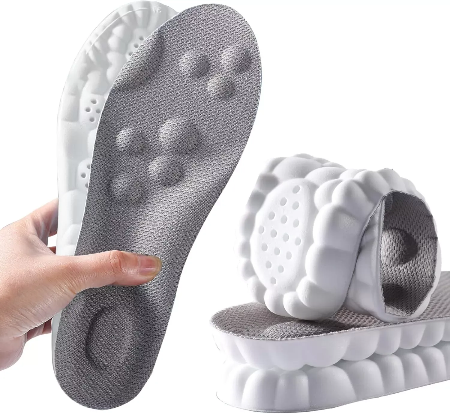 4D Memory Foam Orthopaedic Shoe Insoles Pad For Women Men Comfort Foot Feet Heel