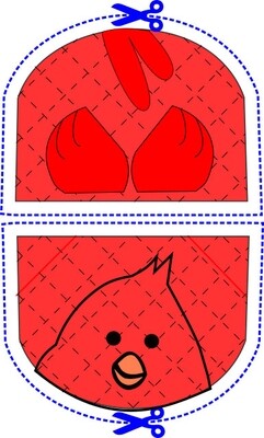 Cardinal bird animal oven mitt sewing machine pattern and tutorial