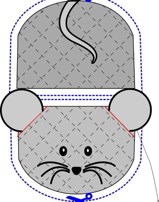 Mouse animal oven mitt sewing machine pattern and tutorial