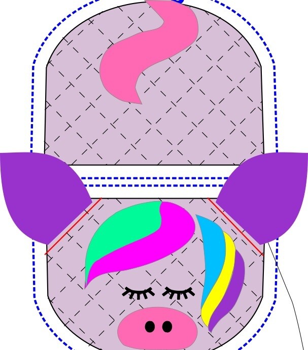 Unicorn animal oven mitt sewing machine pattern and tutorial