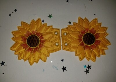 Sunflower shoe wings in custom colors and thread options