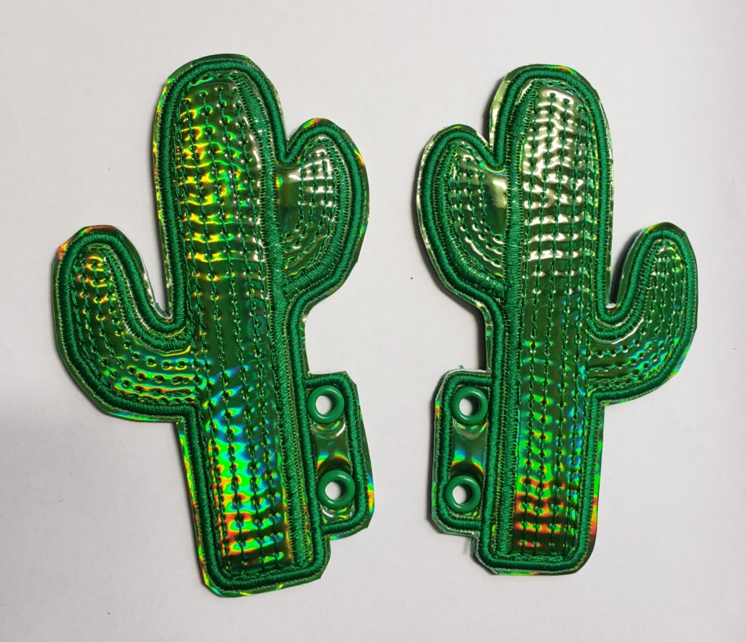 Cactus skate wings in green holographic fabric rts