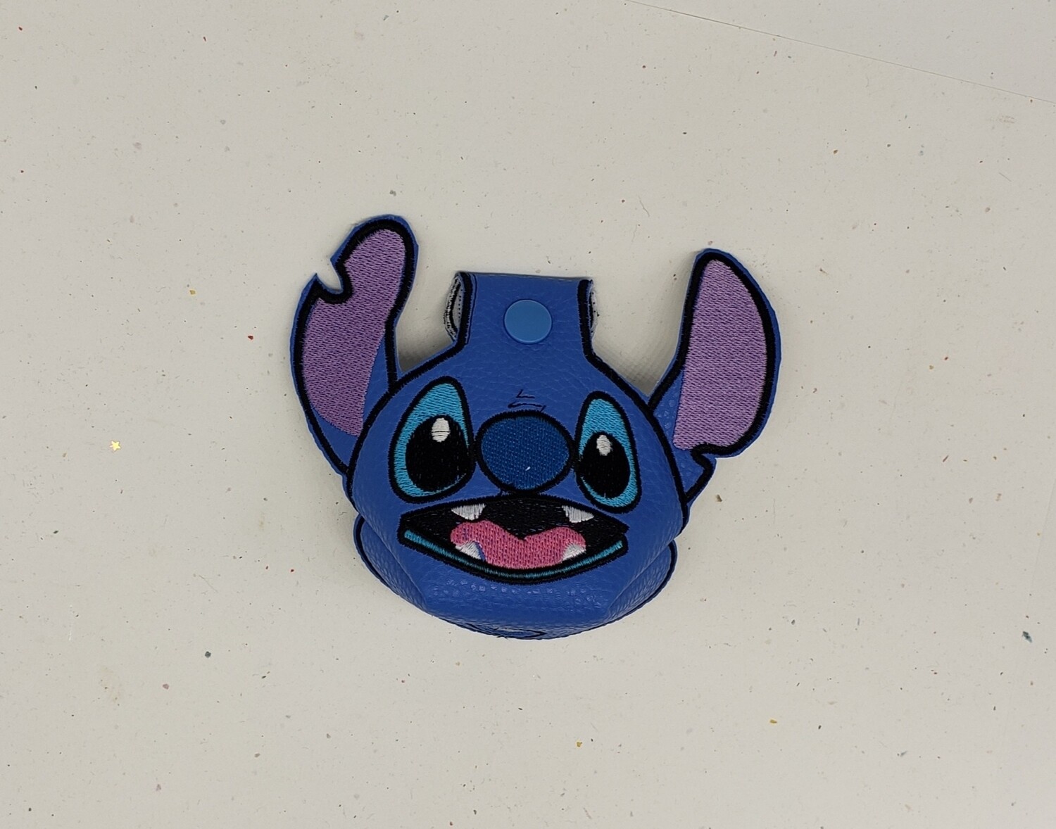 Stitch on blue faux leather RTS as is