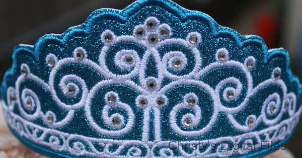 Swirl Tiara headband slider machine embroidery design