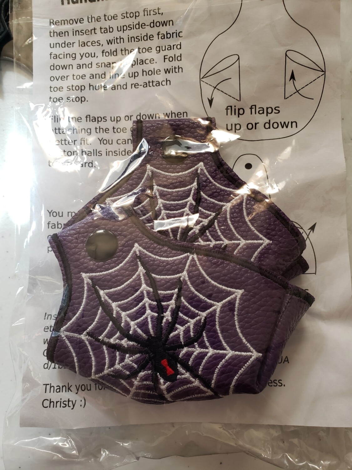 spiderweb with black widow purple Toe guards lg