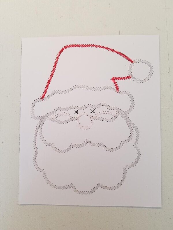 Christmas cards #3 cardstock embroidery designs set of 4