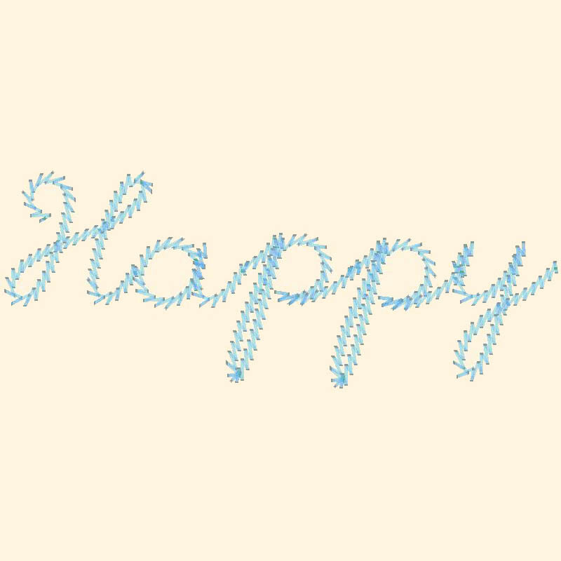 zigzag cardstock font 1.4 inch - Hand digitized script connecting line font - for machine embroidery