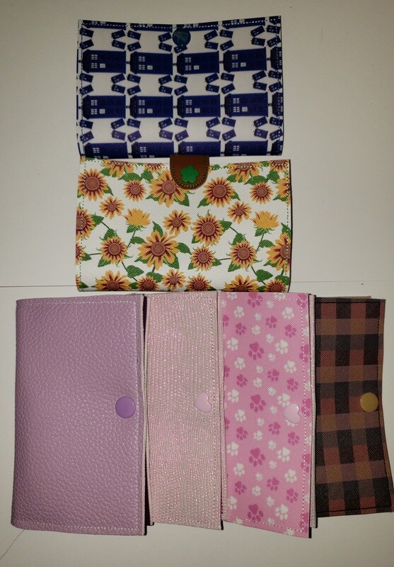 Flash drive case, in the hoop embroidery design for vegan leather or vinyl fabrics