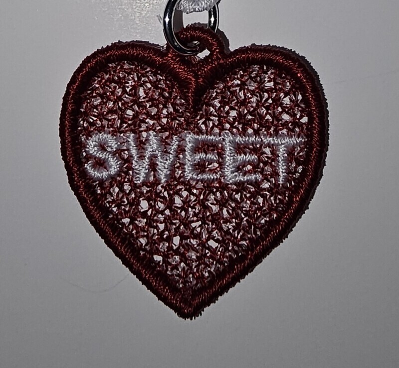 Conversation Hearts NICE set2 Freestanding lace machine embroidery design 8 different designs for earrings, pendants, bracelets and  charms