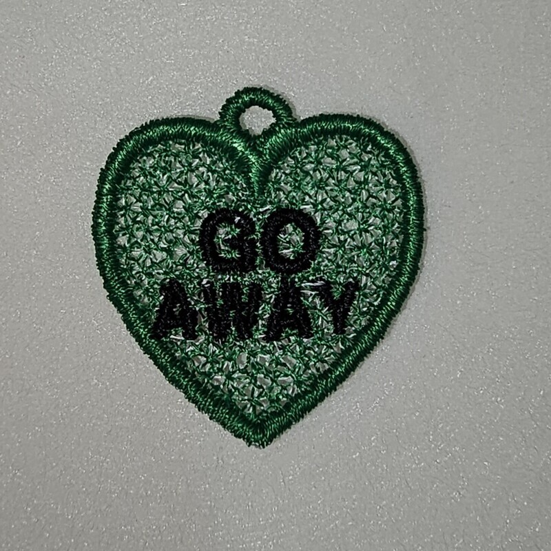 Conversation Hearts Snarky set 2 Freestanding lace machine embroidery design 7 different designs for earrings, pendants, bracelets and  charms
