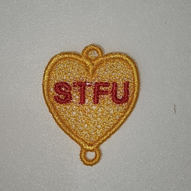Conversation Hearts Snarky set 1 Freestanding lace machine embroidery design 8 different designs for earrings, pendants, bracelets and  charms