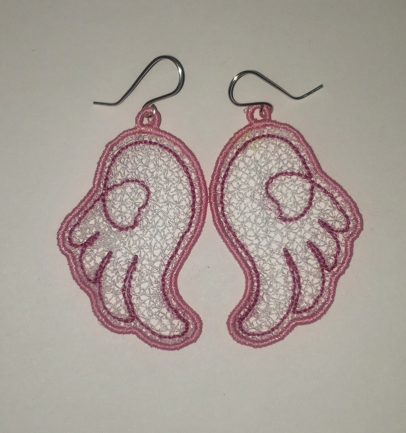 kawaii angel wings fsl earrings or pendant freestanding lace machine embroidery design embroidery machine files