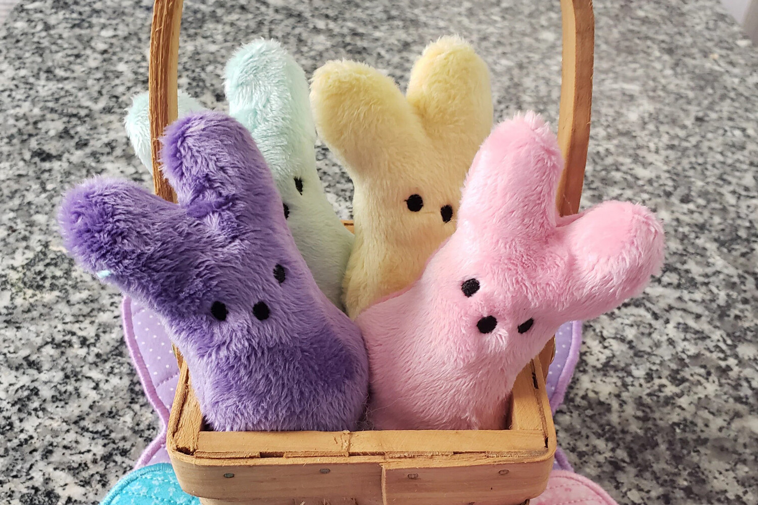 Peeps inspired Bunny plush stuffie in the hoop embroidery design