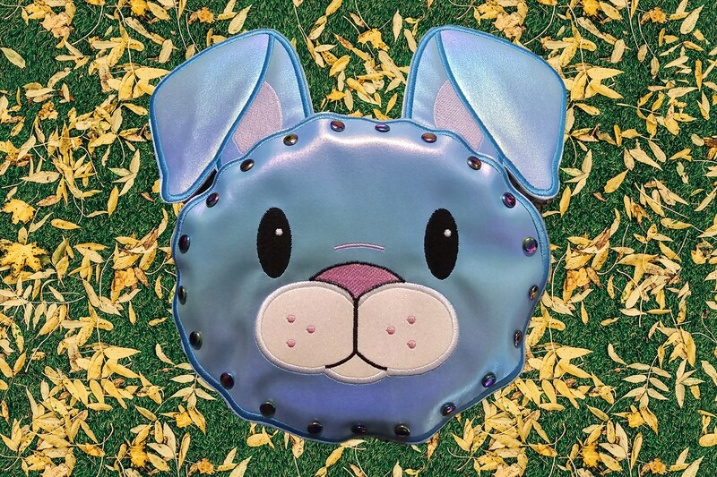 Bunny Rabbit Rivet large purse ith embroidery Design