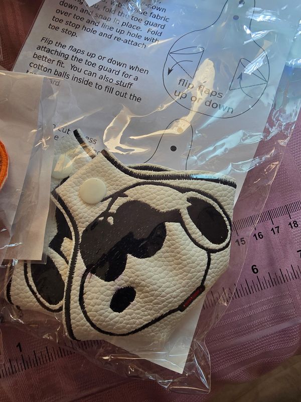 custom order of snoopy character toe guards