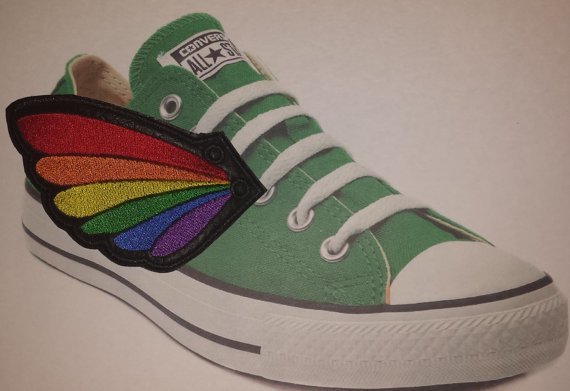 Rainbow pride adult customized shoe wings