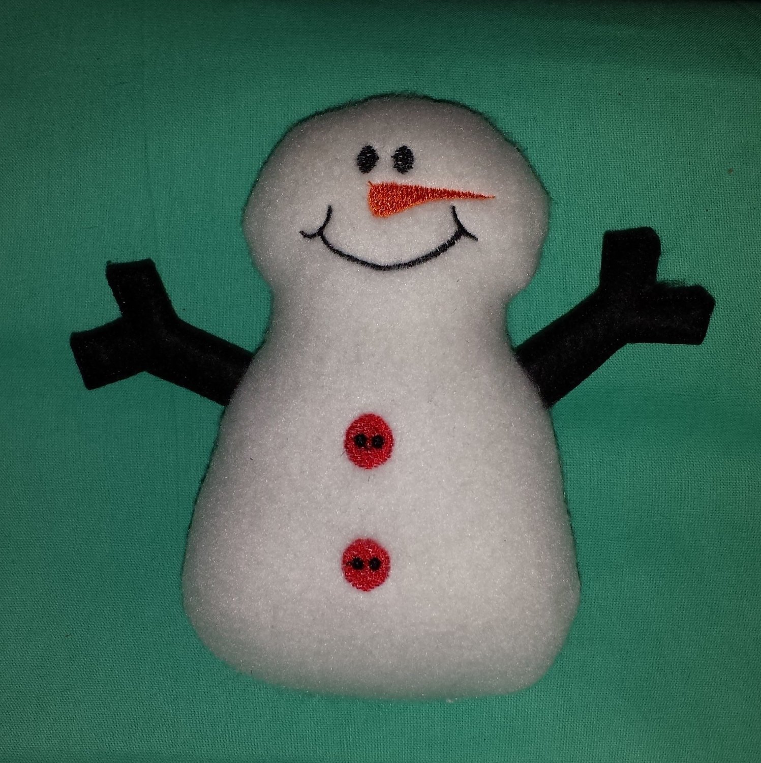 snowman2 stuffie in the hoop embroidery design