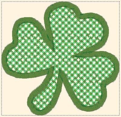 shamrock lace, applique and fill embroidery design freebie, not fsl