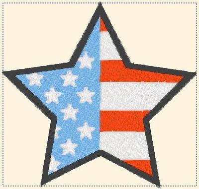 star flag embroidery design