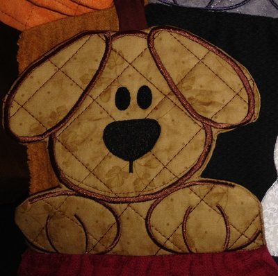embroidery in the hoop Towel topper Doggie