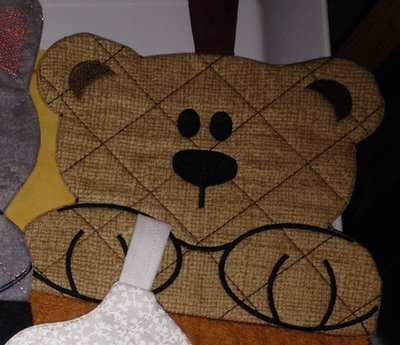 embroidery in the hoop Towel topper Teddy Bear
