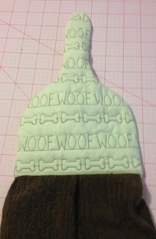 embroidery in the hoop Towel topper woof quilting