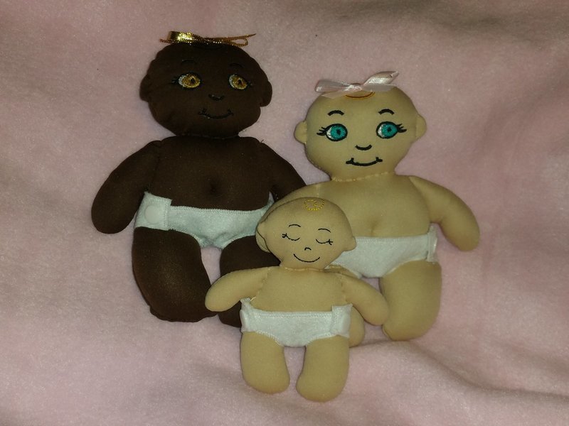 Babydoll stuffie in the hoop embroidery design