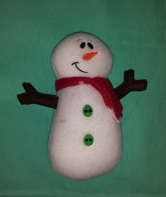 snowman stuffie in the hoop embroidery design