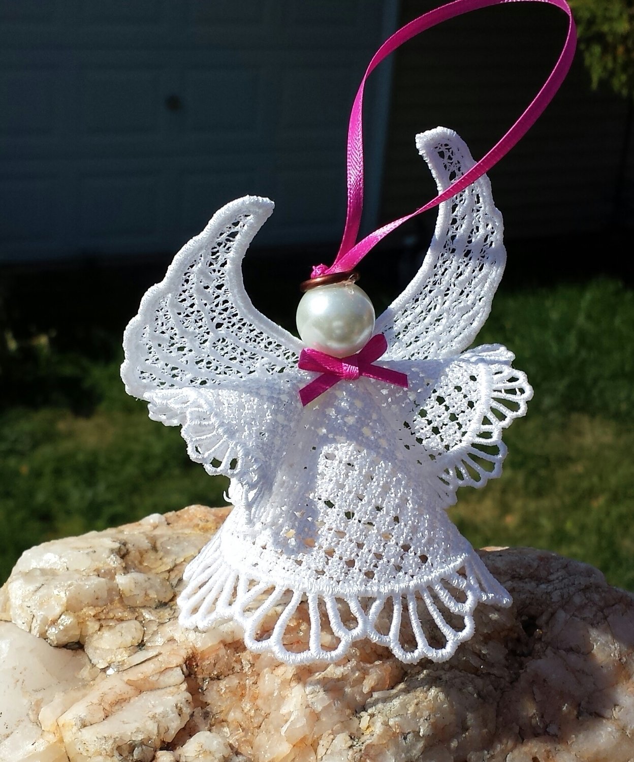Angel freestanding lace in the hoop machine embroidery design ornament 3d