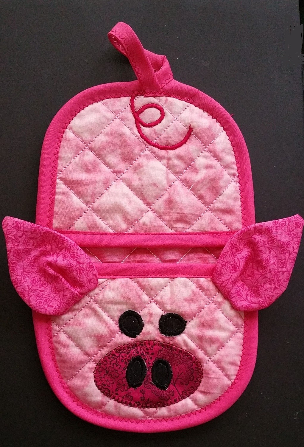 Pig piggy oven mitt sewing machine pattern and tutorial