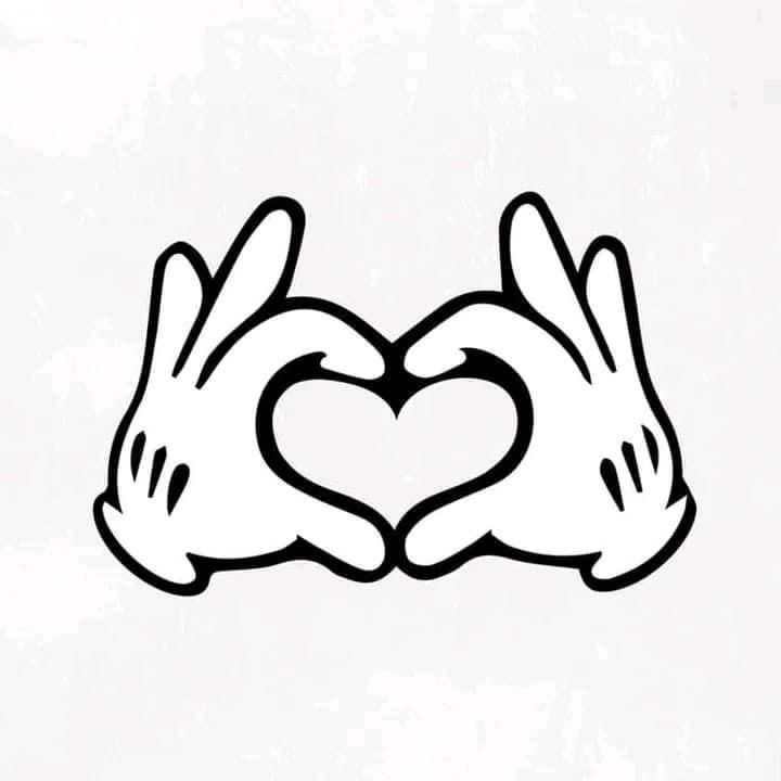 Mickey heart Gun Iron on heat transfer