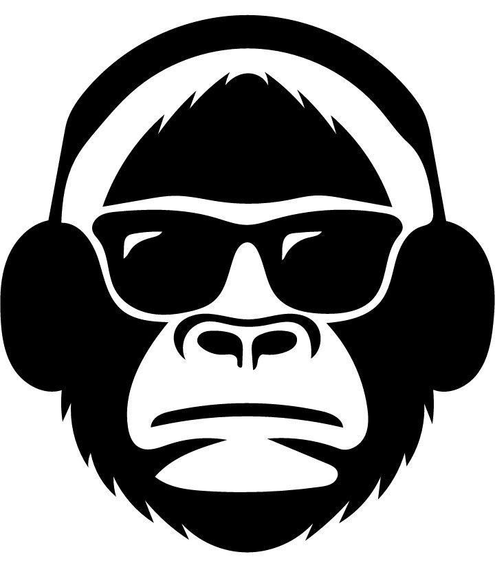 Monkey Glasses Gun Iron on heat transfer