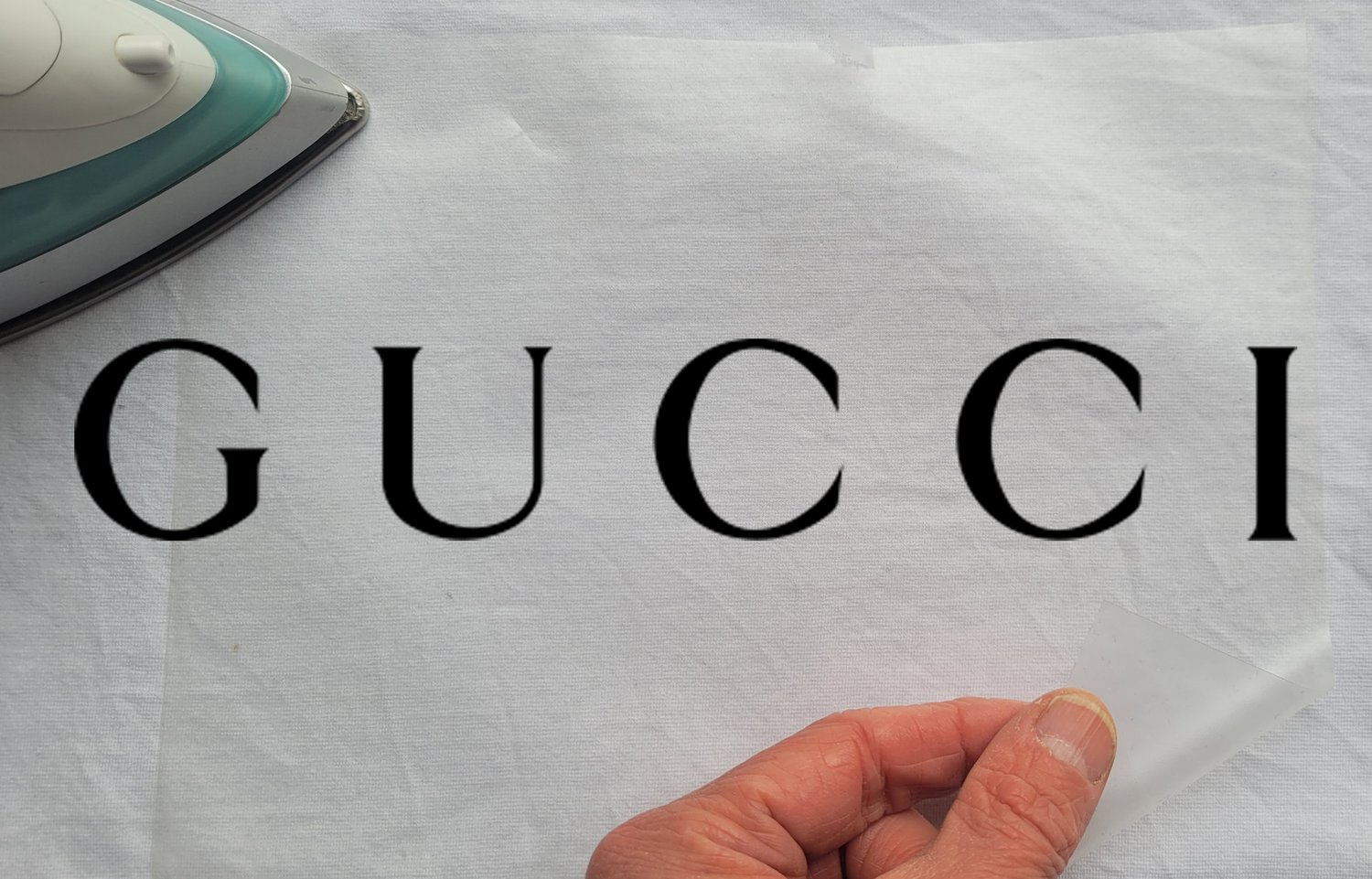 Gucci Iron-On Logo – Premium Heat Transfer for T-Shirts, Hoodies, and Bags – DIY Clothing Customization