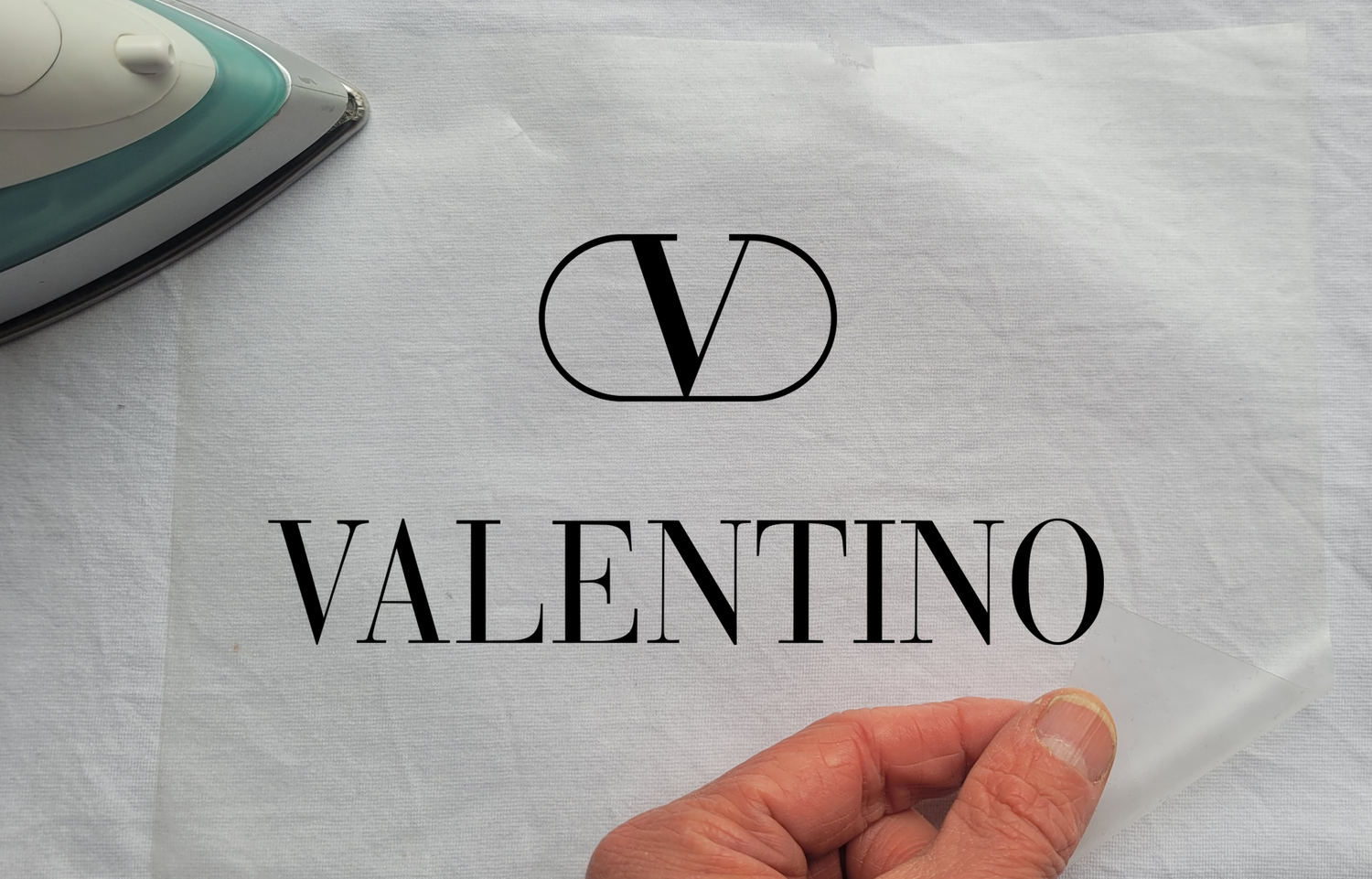 Valentino Logo Sticker – DIY Transfer for Cotton and Polyester Fabrics