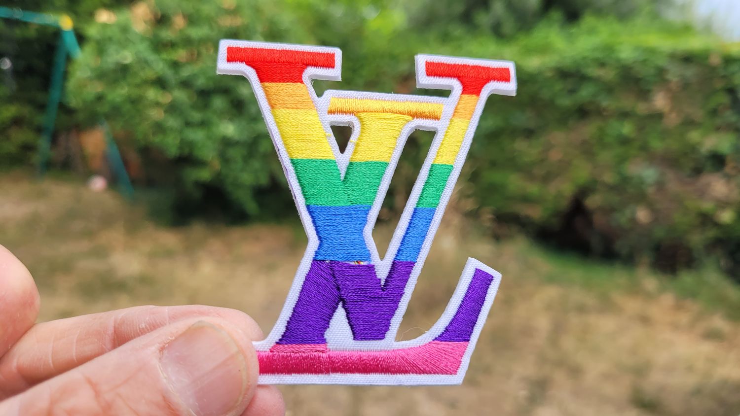 LV Louis Vuitton Rainbow Logo Embroidered Iron-On Patch