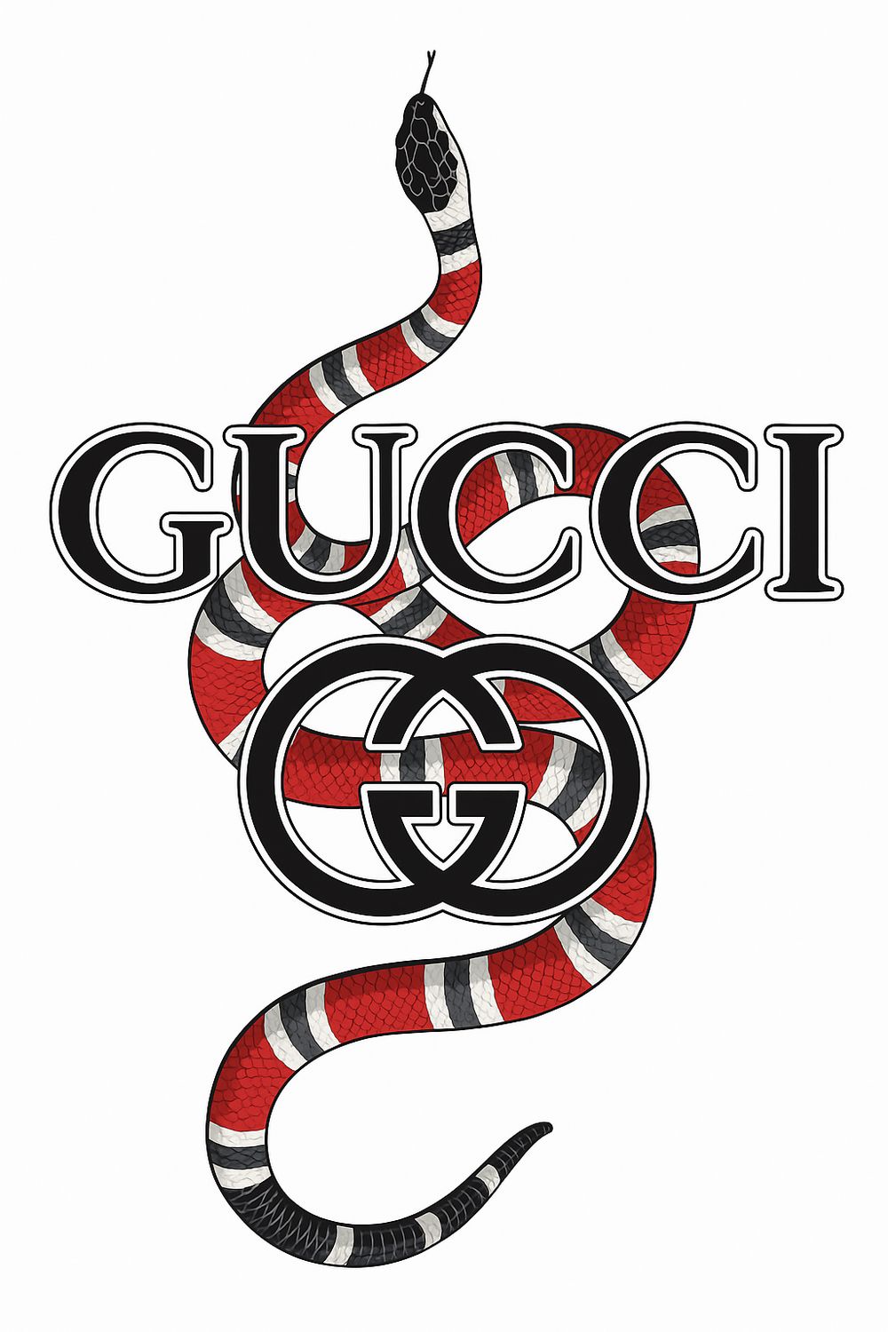 Gucci Snake Iron-On Patch – Full-Color Print