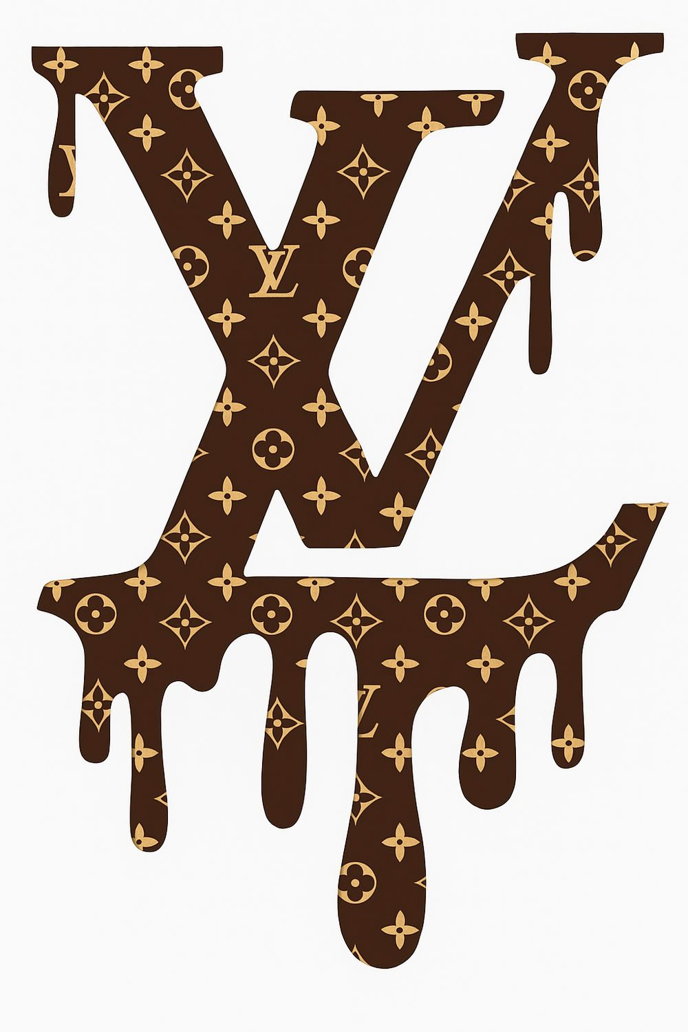 LV Louis Vuitton Drip Iron-On Patch – Full-Color Print
