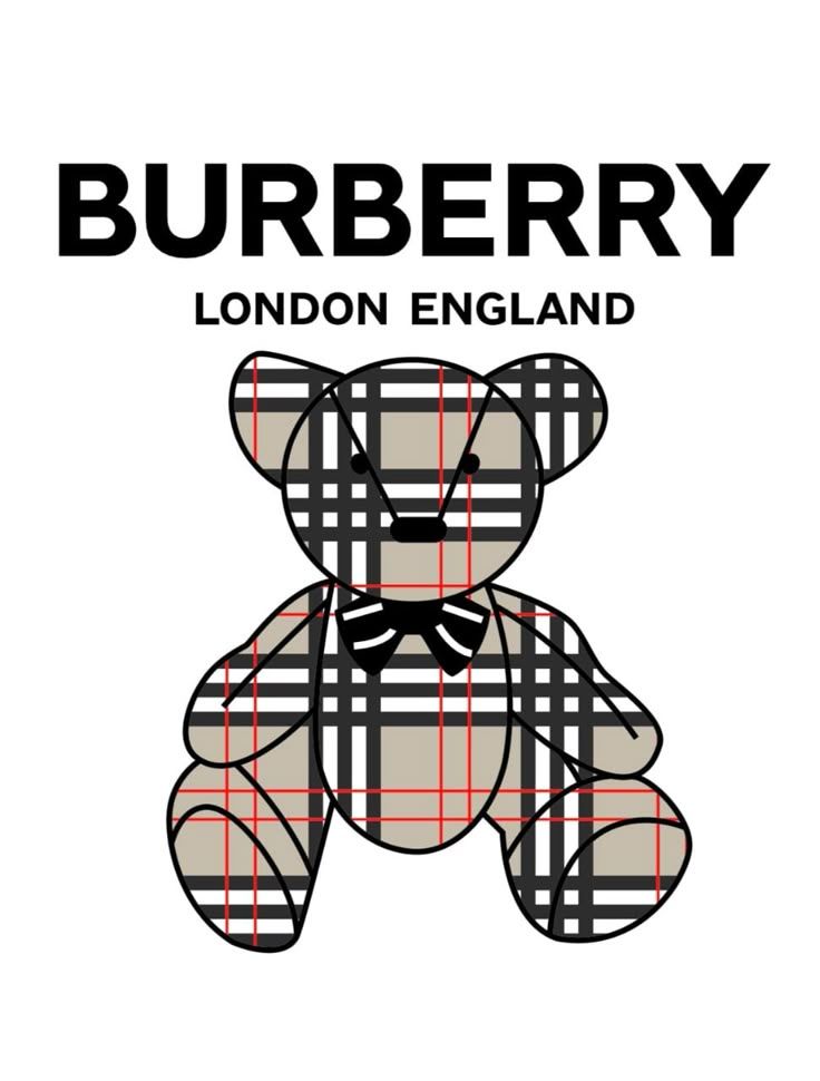 Burberry x Bear Iron-On Patch – Full-Color Print