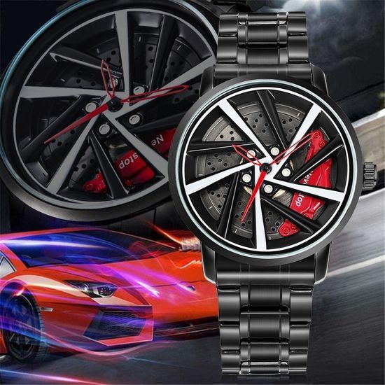 Rotating wheel wrist watch