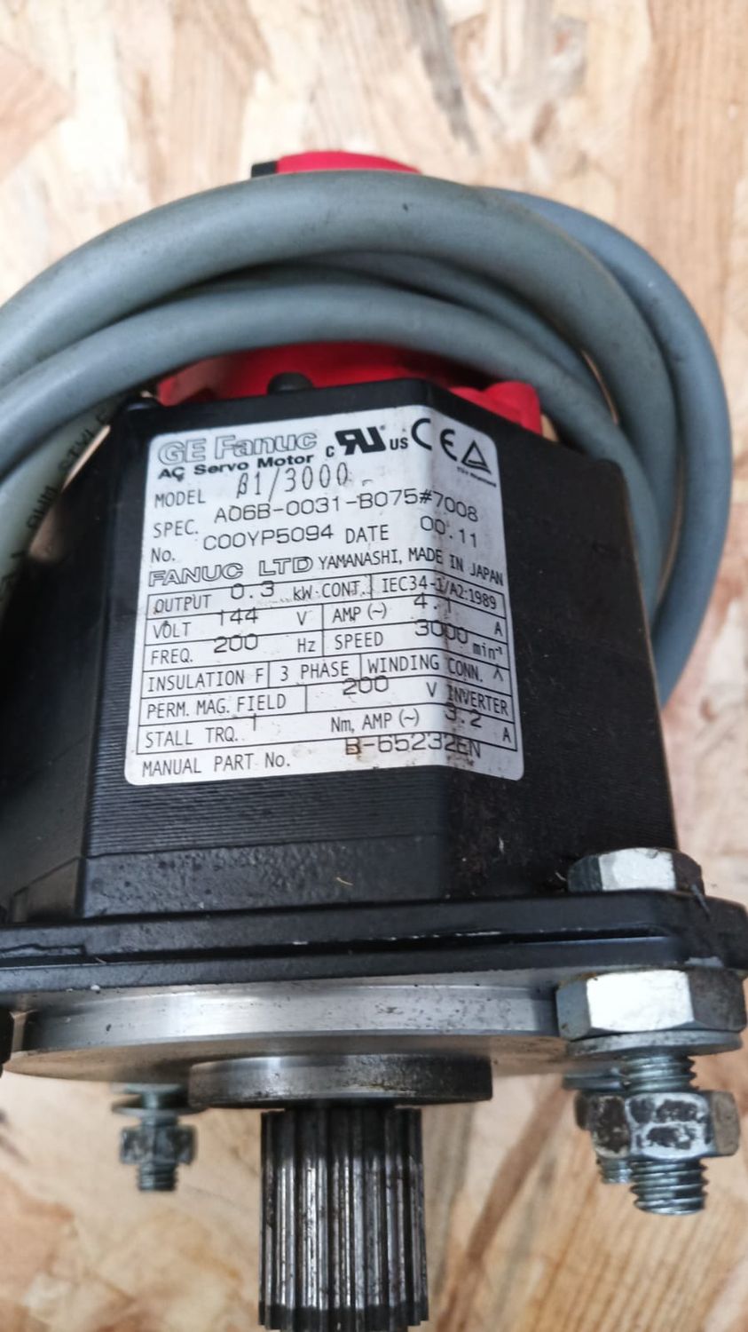 GE FAME AC SERVO MOTOR B1-3000 A06B-0031-B075 70008 COOYP5094