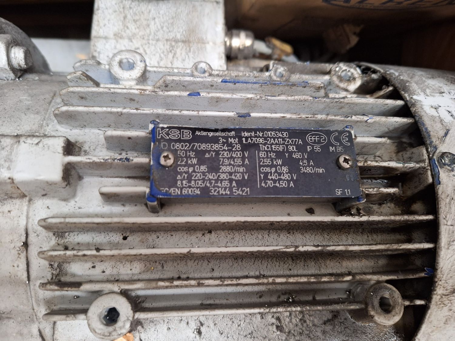 MOTOR KSB IDEN N 01053430 0802 70893845-28