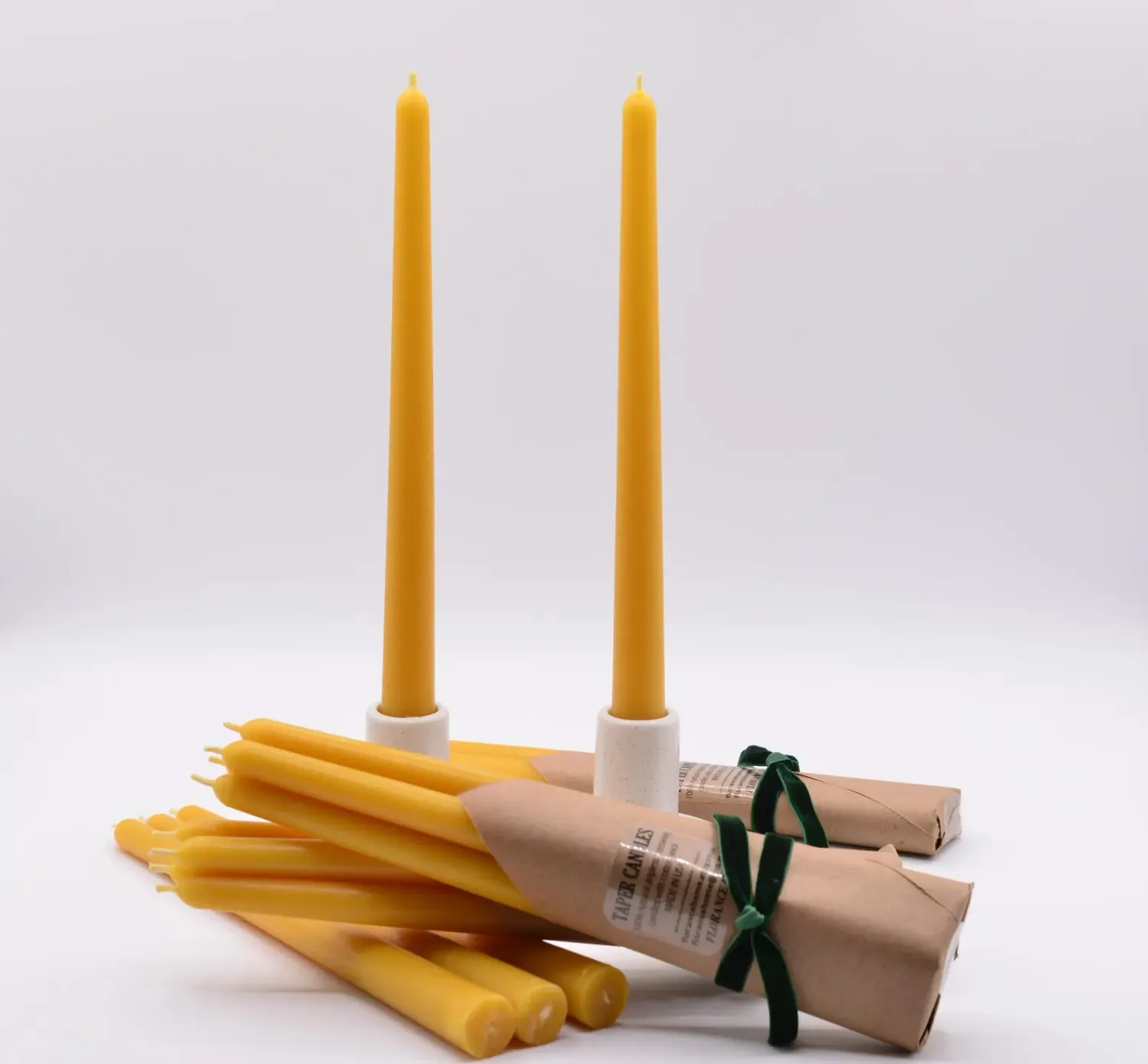 10&#39;&#39; YellowBeeswax Taper Candles